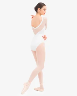 Justaucorps manches 3/4 en dentelle