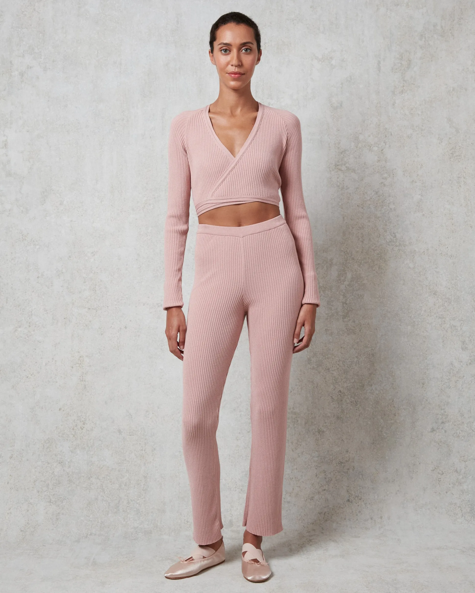 Pantalon en maille côtelée