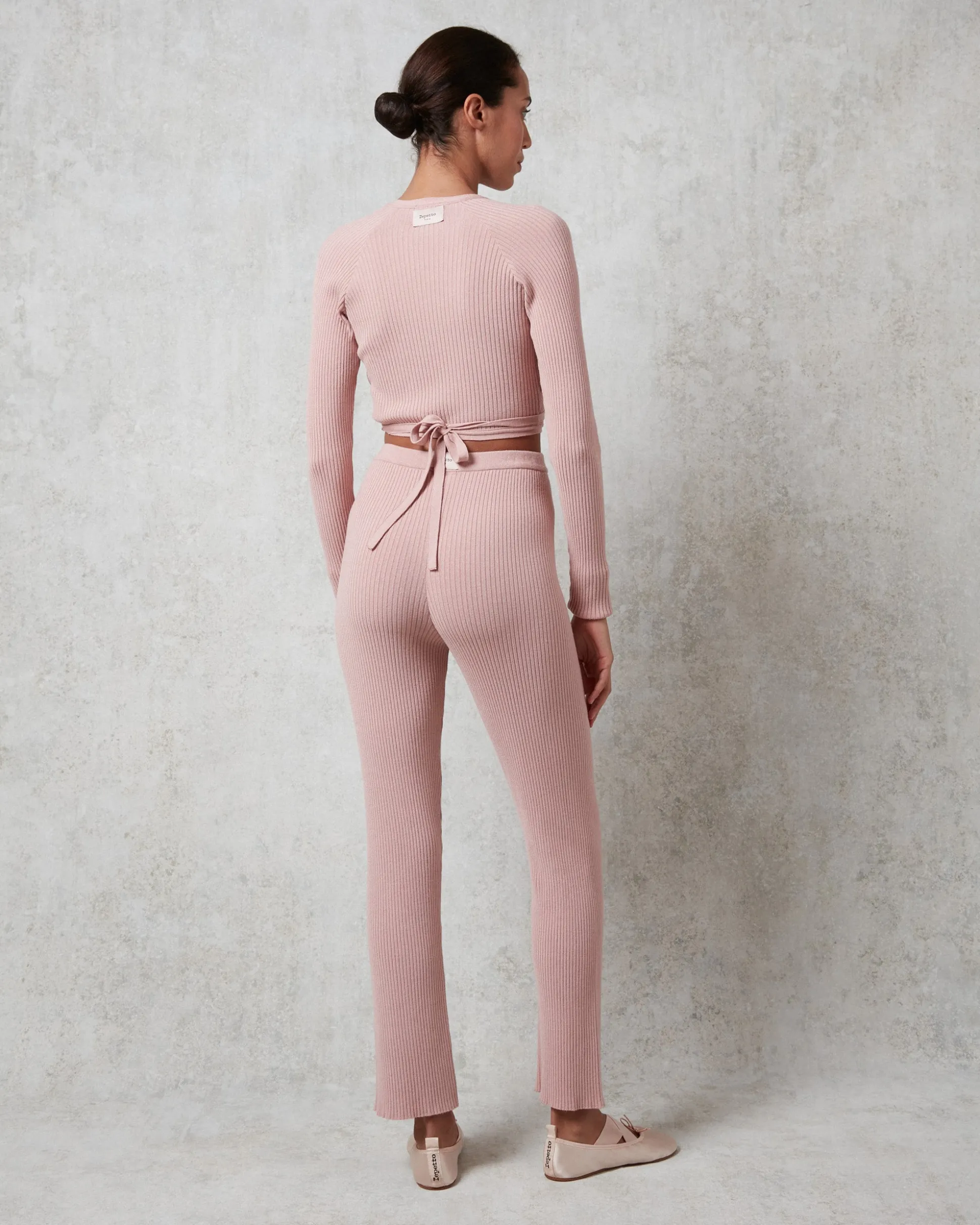 Pantalon en maille côtelée