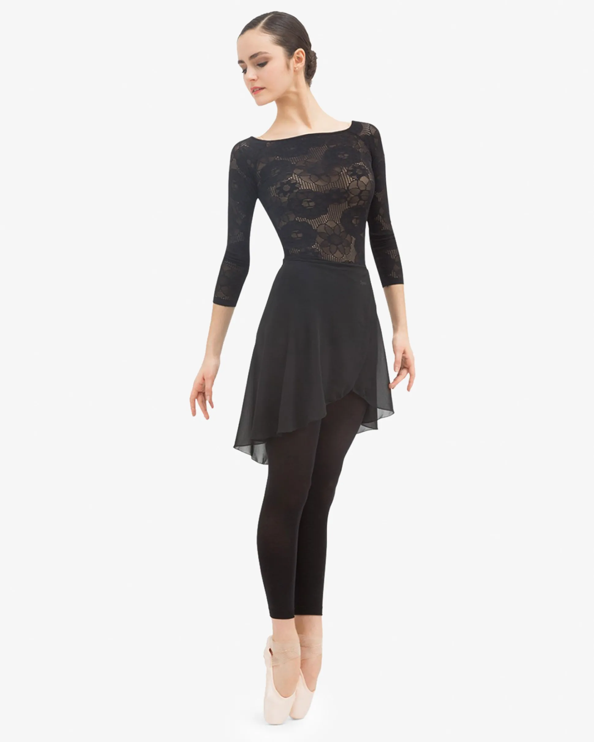 Top manches longues en dentelle rosace